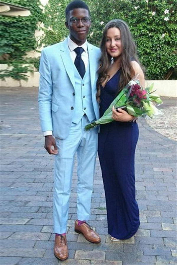 Gorgeous 3 Piece Blue Prom Party Suits for Men Online