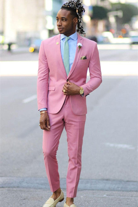 Santiago Pink Tuxedo Wedding Two Pieces With Notched Lapel