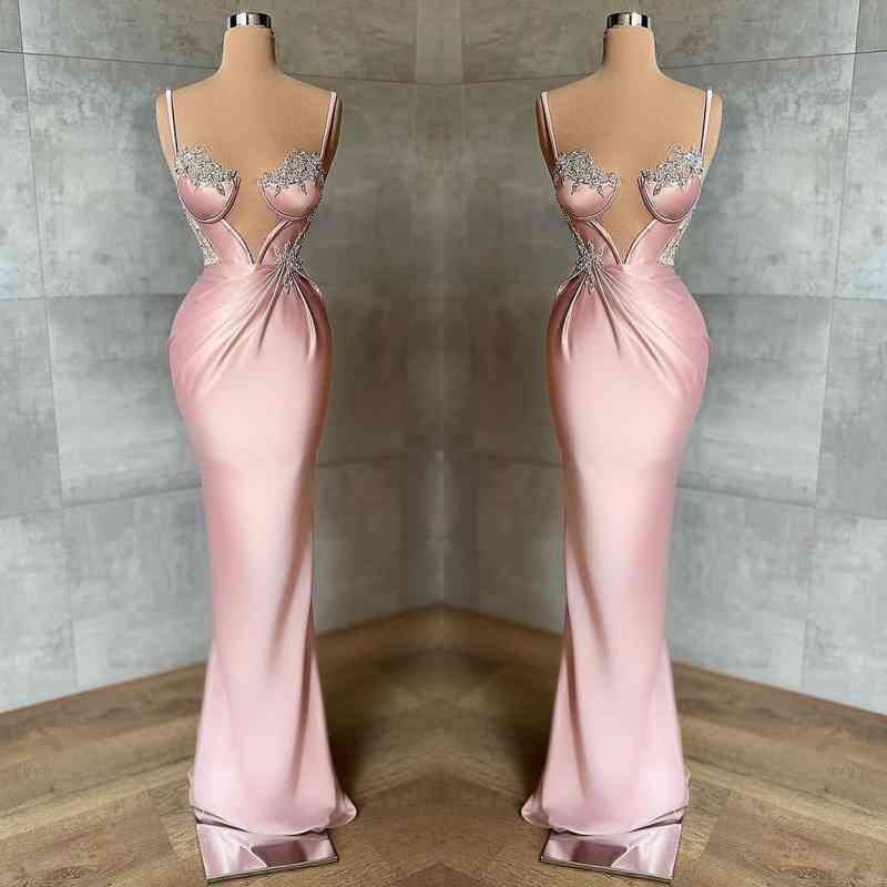 Stunning Pink Sleeveless Mermaid Prom Dress