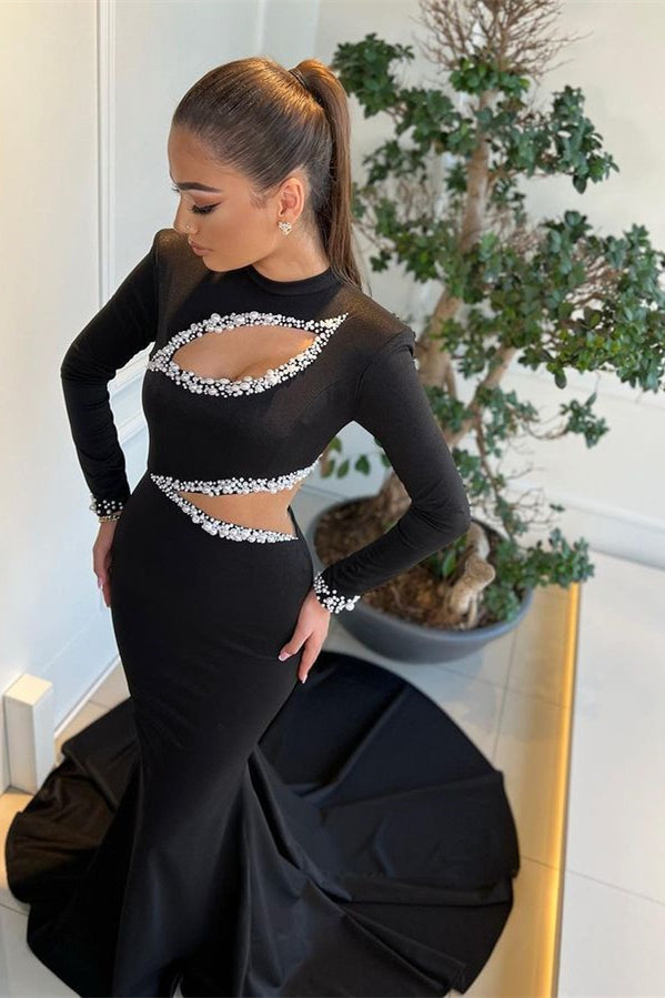 Elegant Black Mermaid Evening Dress with Appliques for Special Occasions