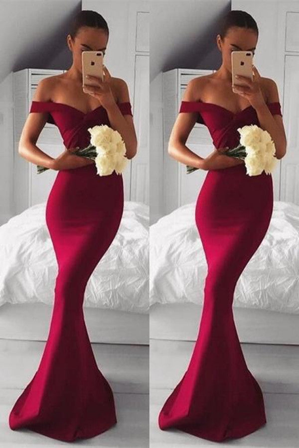 Stunning Burgundy Mermaid Prom Dress