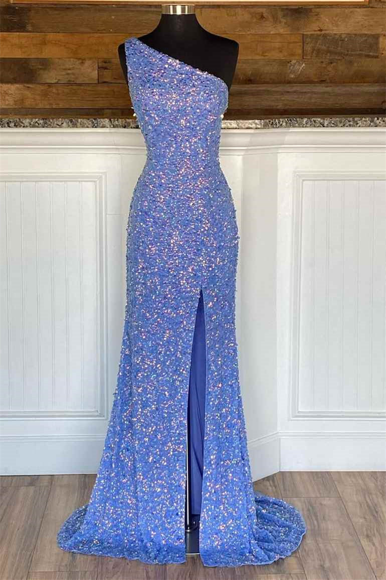 Stunning One Shoulder Mermaid Prom Dress With Split