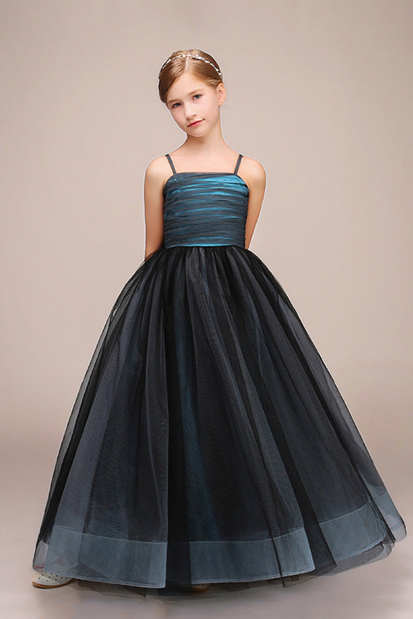 Latest Spaghetti Strap Flower Girl Dress in Tulle