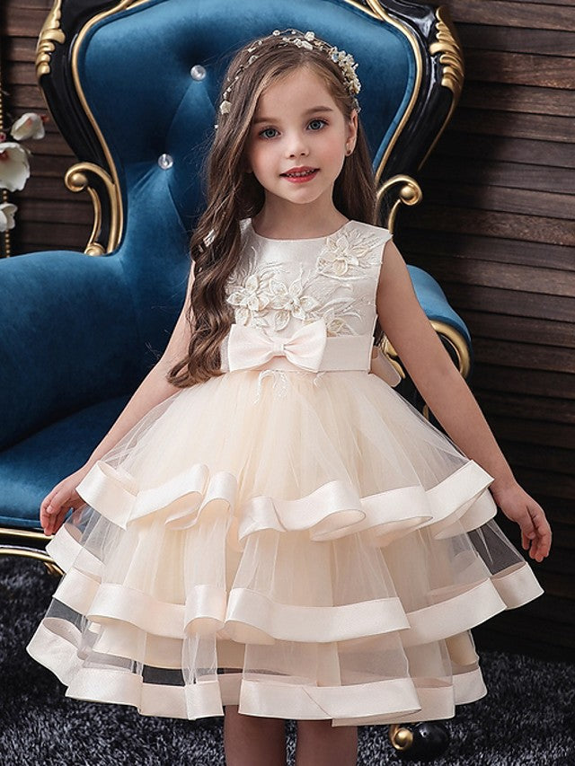 Beautiful Knee-Length Ball Gown Flower Girl Dress