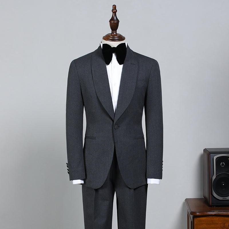 Nelson All-Black One-Button Easy Fit Wedding Suit for Bridegrooms