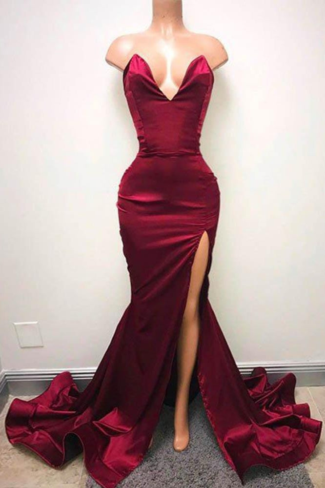 Mermaid Sweetheart Prom Dress With Slit