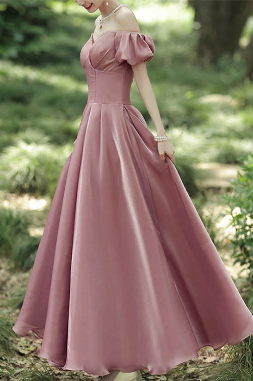 Elegant Sweetheart Long Evening Dress with Off-The-Shoulder