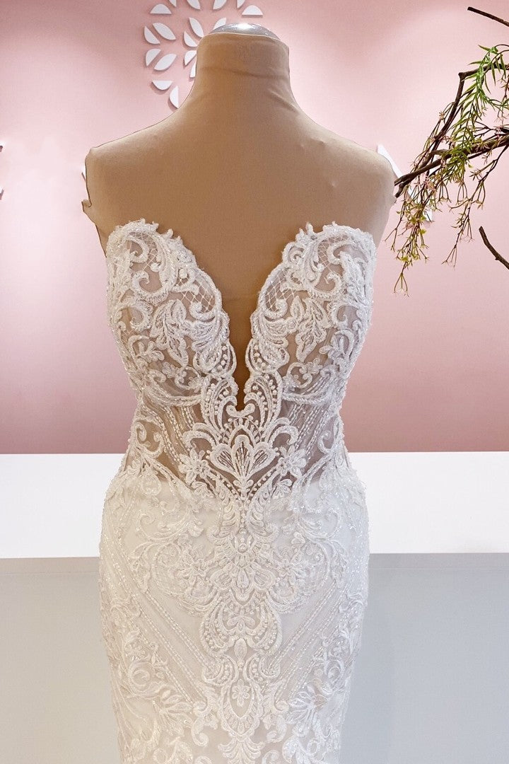 Classy Sweetheart Mermaid Wedding Dress with Appliques Lace