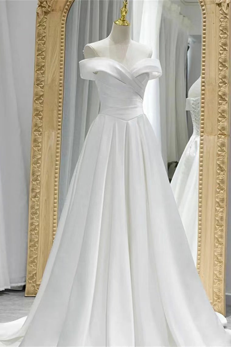 Amazing White Off-The-Shoulder Sweetheart Evening Dress A-Line With Lace-Up