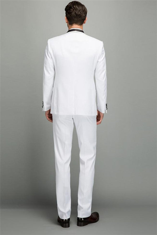 Elegant Easy-Fit White Wedding Groom Suit for the Special Day