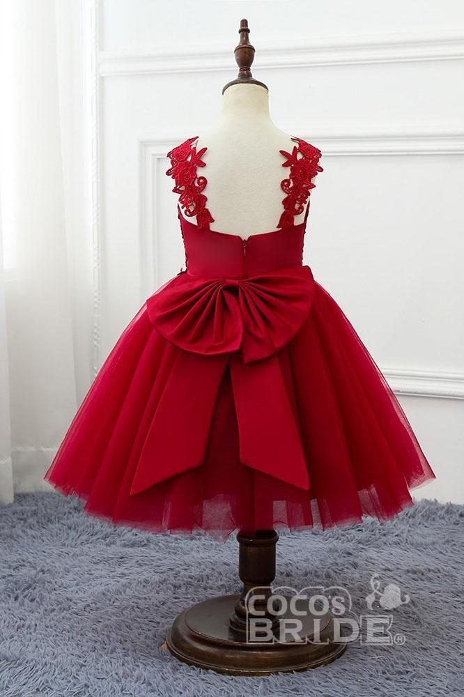 Stunning Red V-Neck Sleeveless Ball Gown Mini Dress