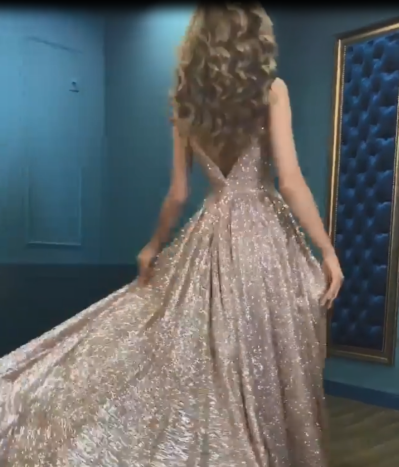 Elegant V-Neck Evening Dresses with Sparkling Sequins