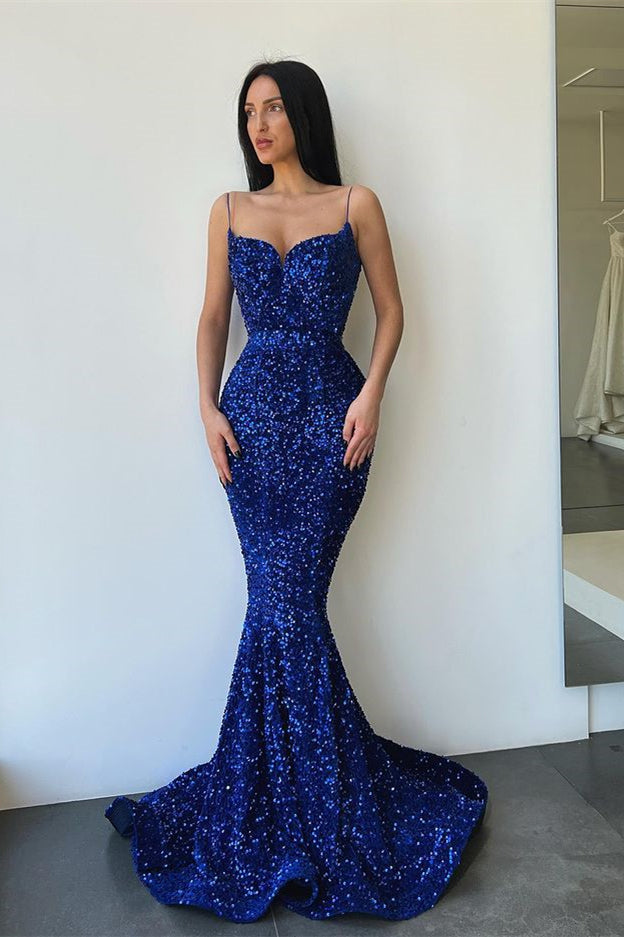 Royal Blue Mermaid Prom Dress With Sparkling Sequins