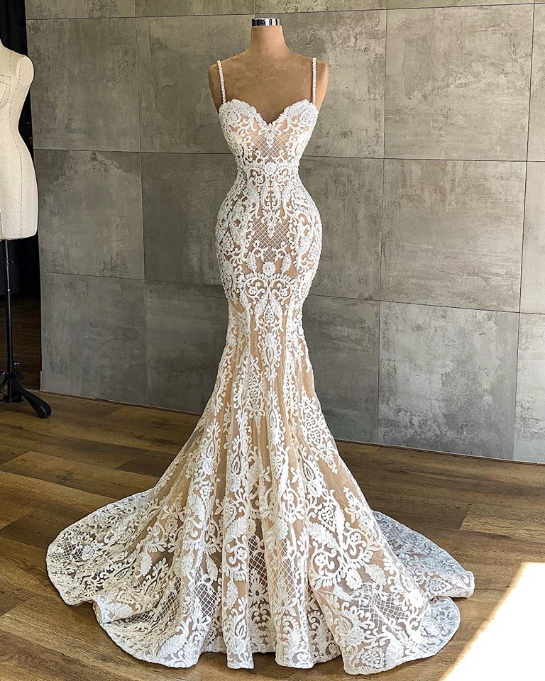 Sexy Sweetheart Mermaid Wedding Dress with Appliques Lace