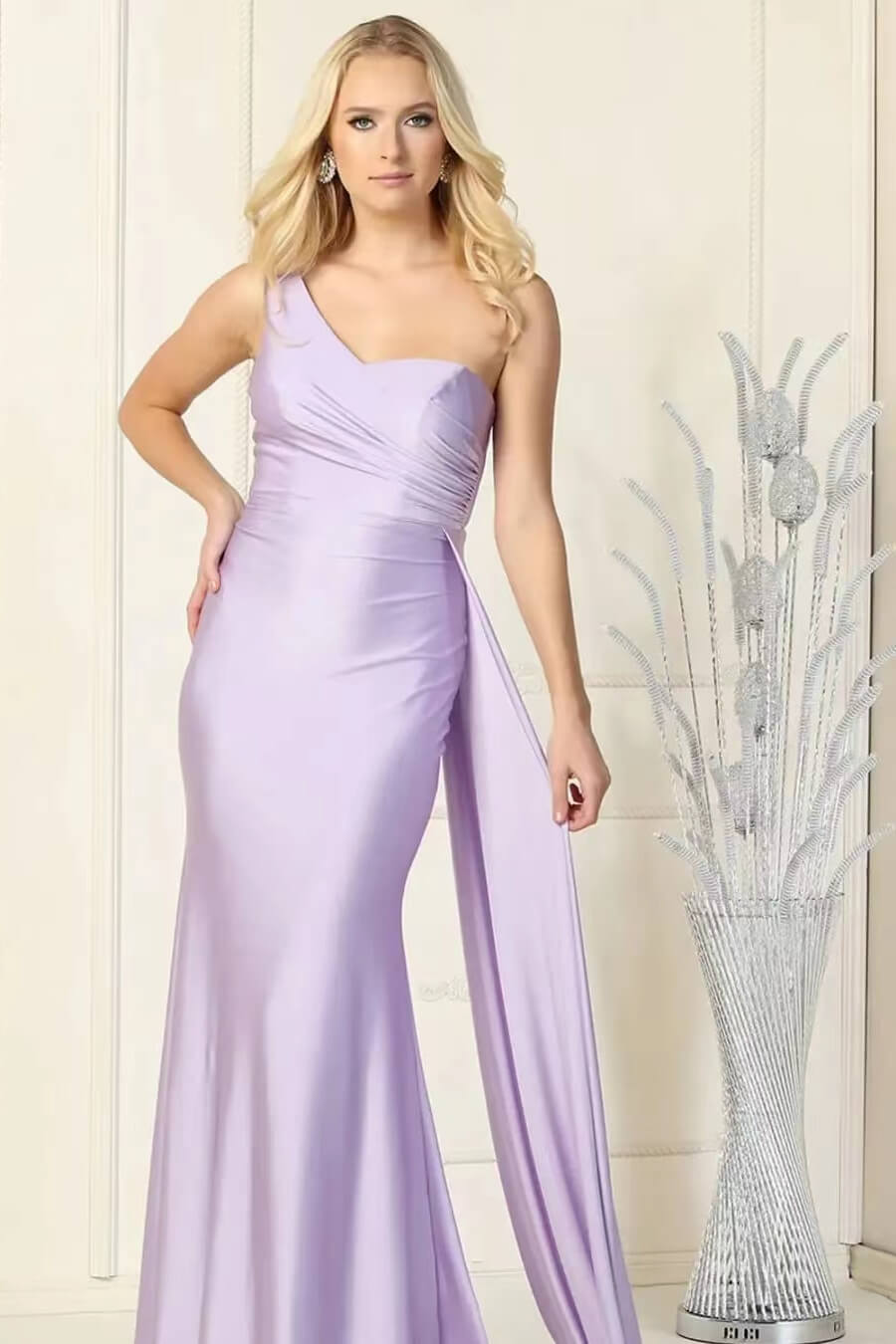 Elegant Long With Ruffles Evening Dress Sweetheart One Shoulder Online Mermaid