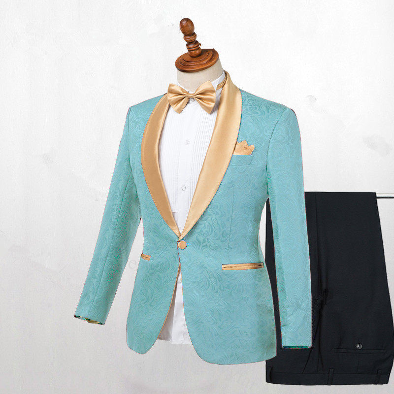 Stylish Shawl Lapel Wedding Suit With Jacquard for Men