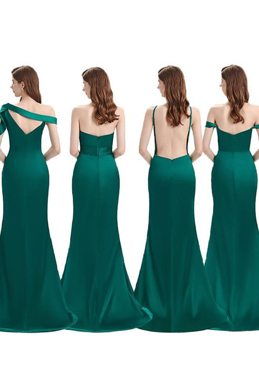 Cheap Bridesmaid Dresses with Slit ¨C Gorgeous Dark Green Mermaid