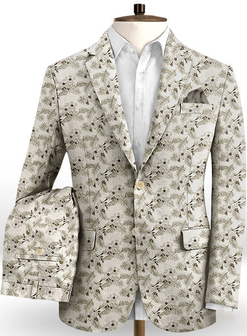 2 Pieces Handsome Flower Printed Casual Prom Outfits For Guys