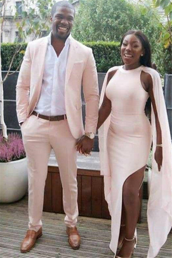 Two-Pieces Classic Daniel Suits for Weddings - Pink