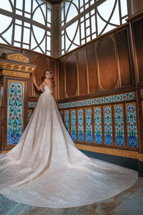 Dasida Luxury Off-the-shoulder Sequins Long Wedding Dress With Slit