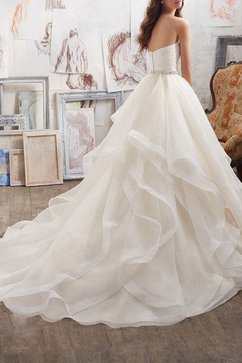 Sweetheart Tulle Wedding Dress with Ruffles