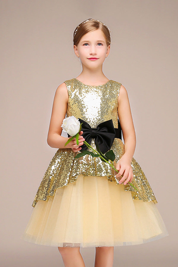 Lovely Jewel Sleeveless Flower Girl Dress with Tulle and Sequins