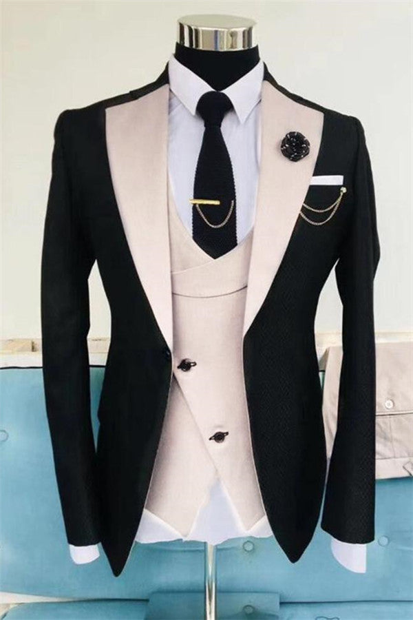 Fashion Slim Fit Prom Suit for Men - Black Wedding Tuxedo Outfit