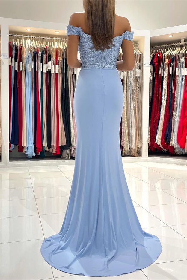 Mermaid Off-the-Shoulder Prom Dress With Lace Appliques