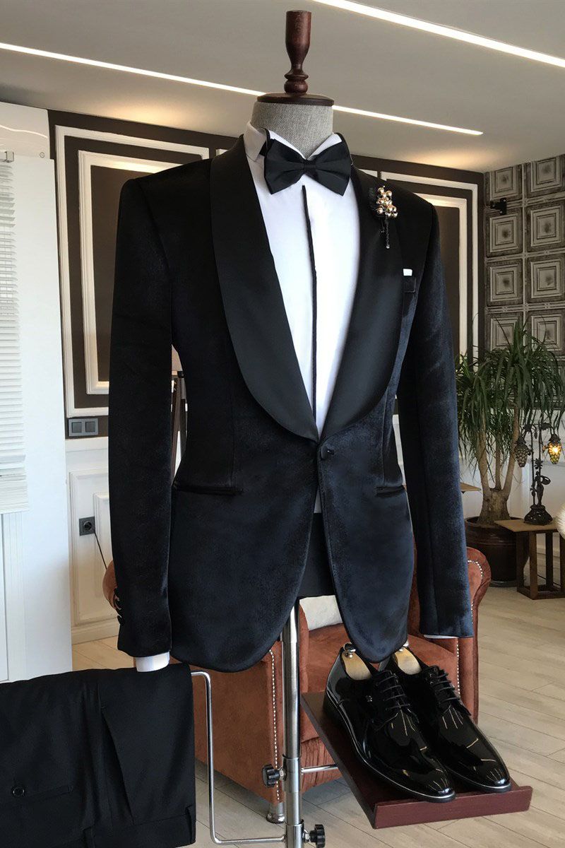 Herman Hot Sale Handsome Velvet Shawl Lapel Easy Fit Wedding Tuxedox