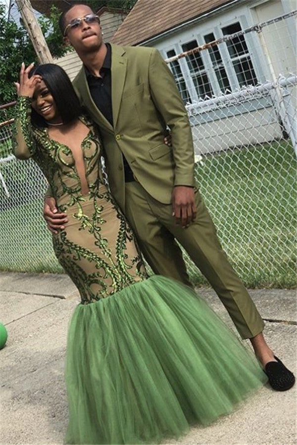 Elegant 2-Piece Bespoke Party Prom Suit for Guys - Lime Green