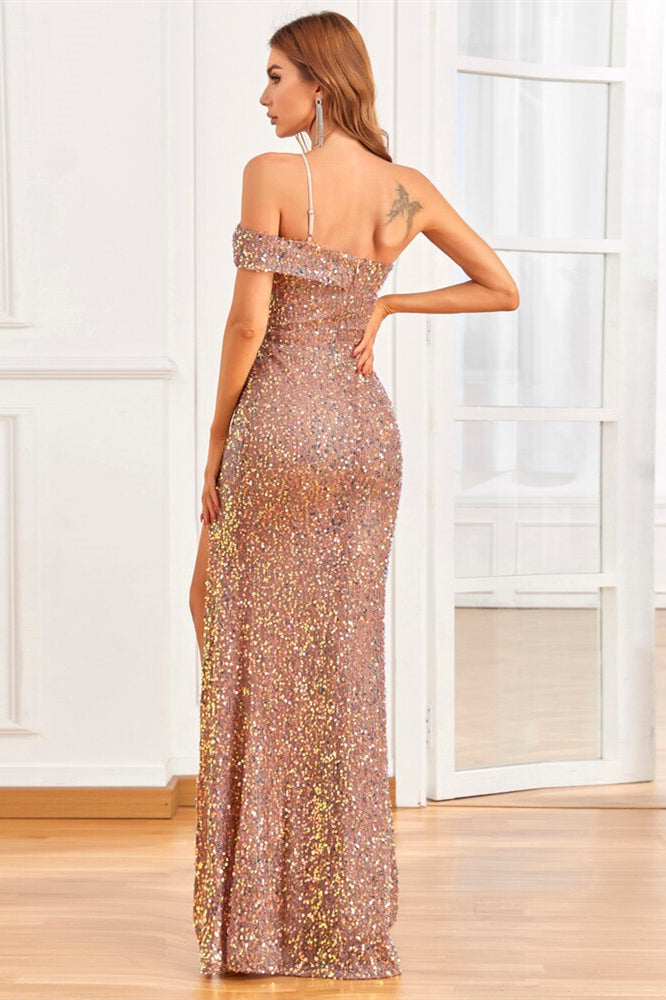 Shine Bright with a One Shoulder Mermaid Evening Dress with Sequins On Sale