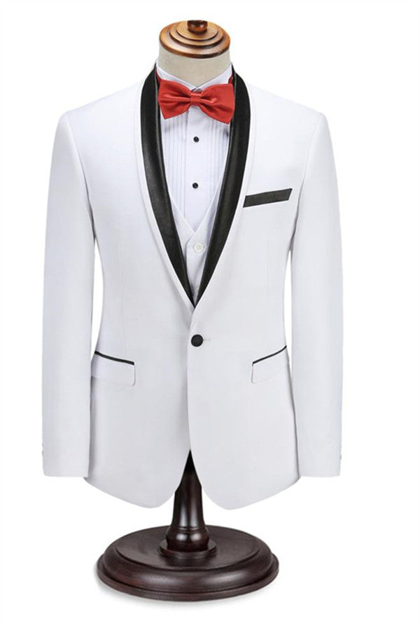 Elegant Easy-Fit White Wedding Groom Suit for the Special Day