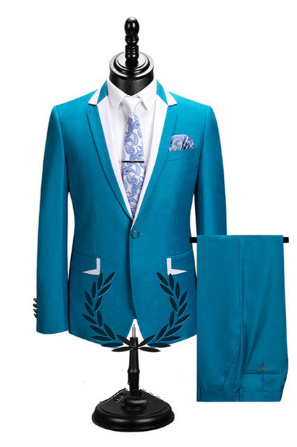 Glamorous Slim Fit Business Casual Prom Suit with Notched Lapel