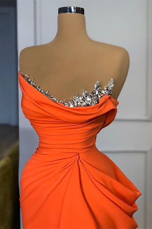 Sleek and Stylish Orange Sequins Mermaid Prom Dress