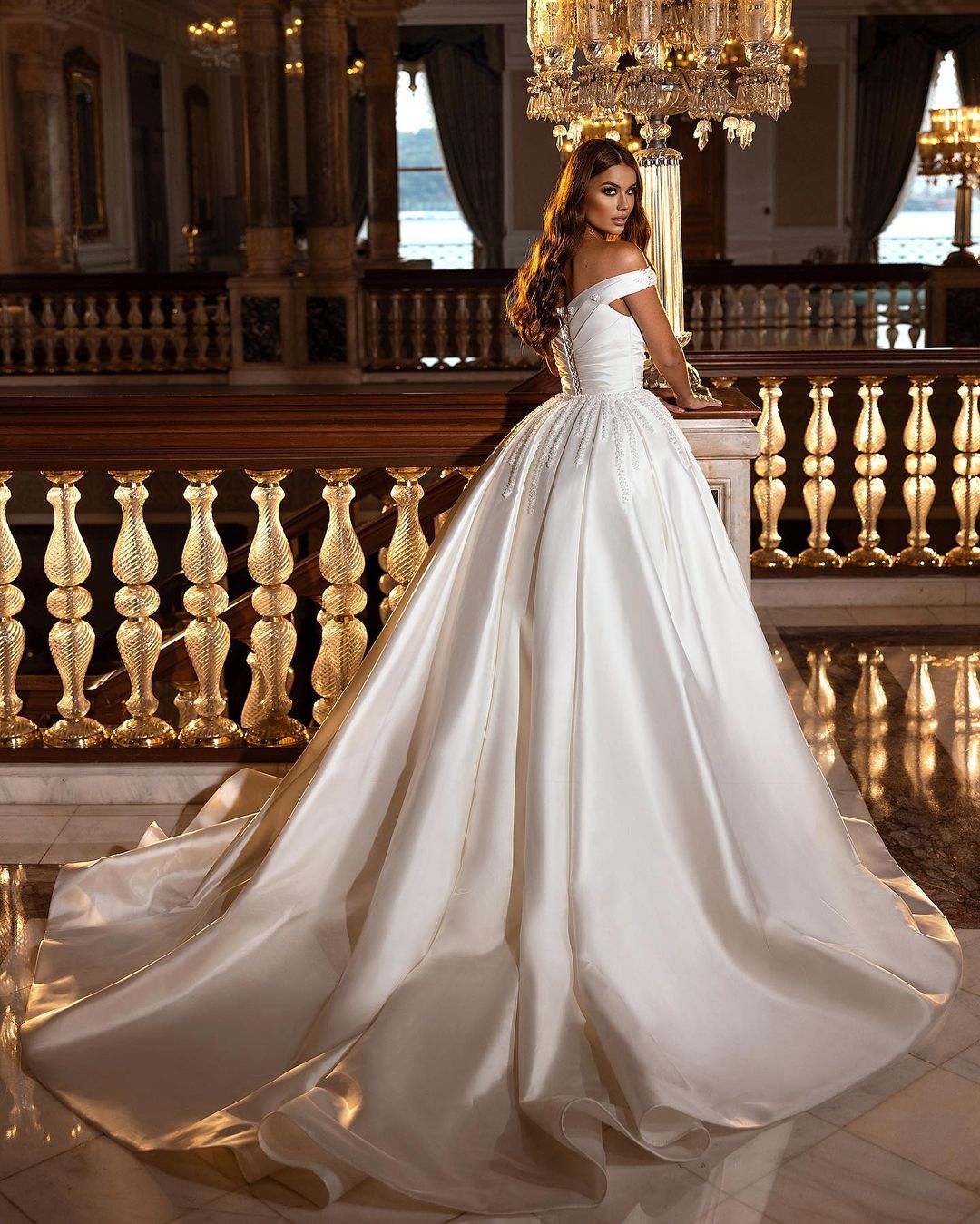 Gorgeous A-Line Sweetheart Backless Satin Wedding Dress With Ruffles Appliques