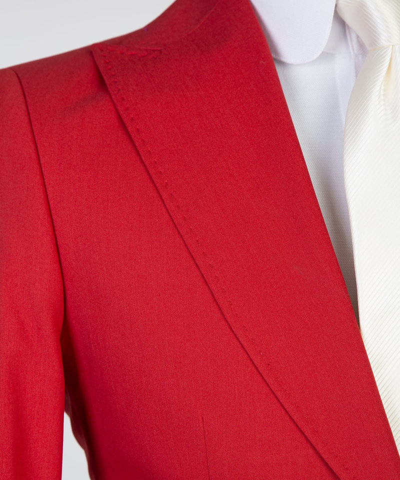 Donald Bespoke Red Peaked Lapel Men Suits 3 Pieces