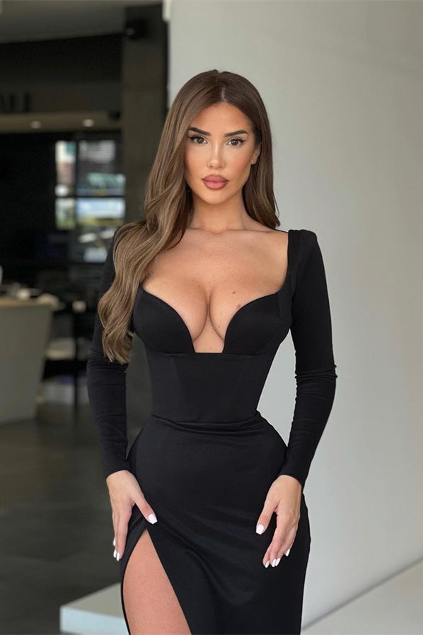 Sexy Long Sleeves Mermaid Prom Dress ¨C Black Online