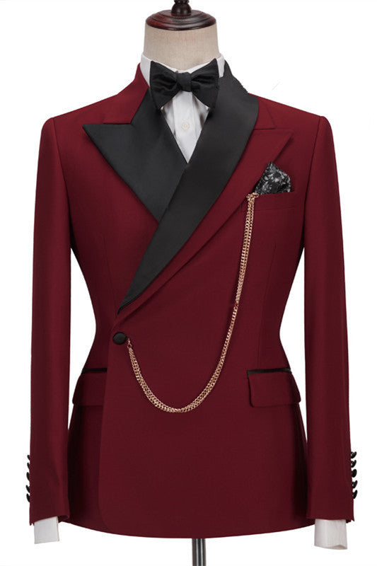 New Arrival Red Prince Prom Suits with Peaked Lapel for Sale