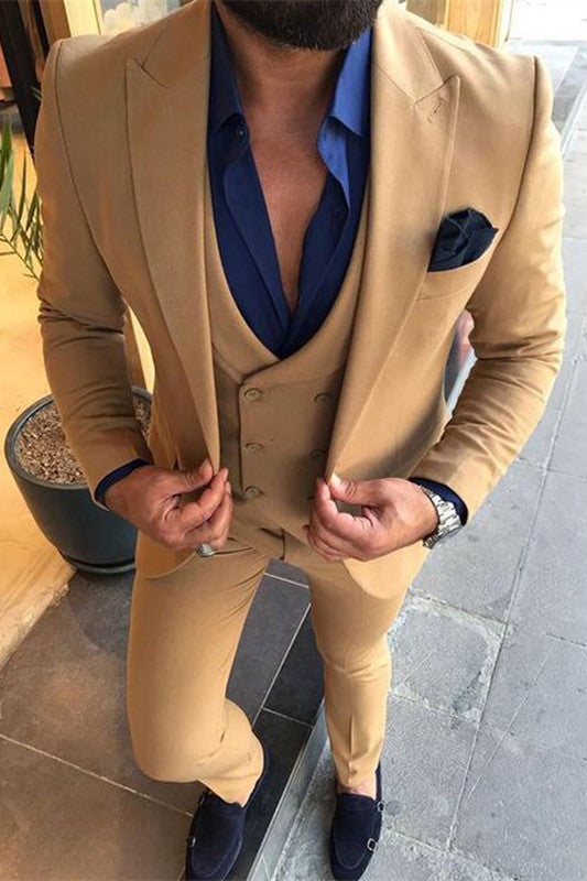 2022 Peaked Lapel Three Piece Prom Attire For Guys - Shine Bright!