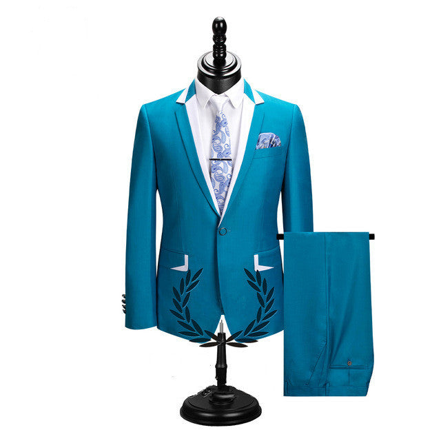 Glamorous Slim Fit Business Casual Prom Suit with Notched Lapel