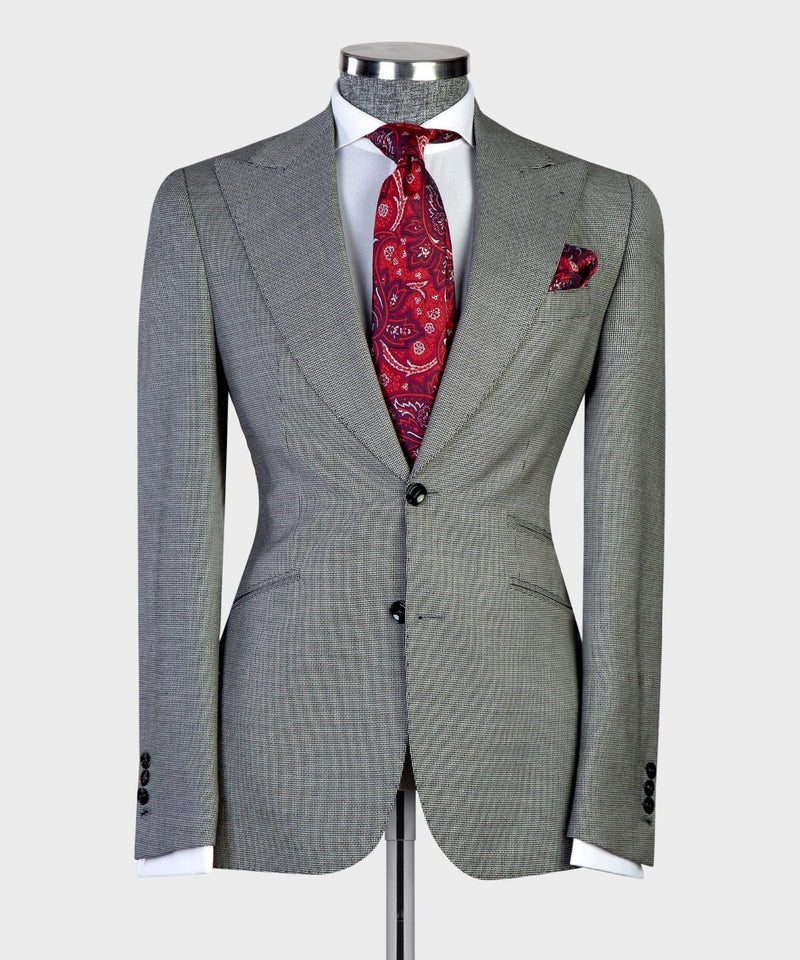 Eugene Latest Design Gray Peaked Lapel 3-Piece Men's Suits
