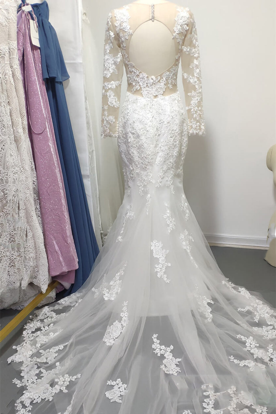 Mermaid Lace Sweetheart Long Sleeves Wedding Dress