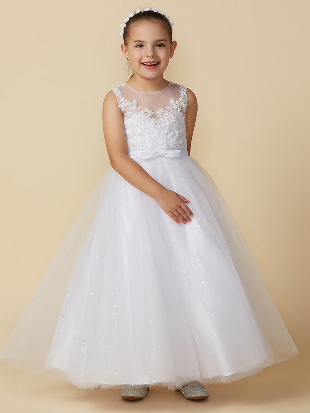 Beautiful Lace Tulle Princess Dress for Flower Girls