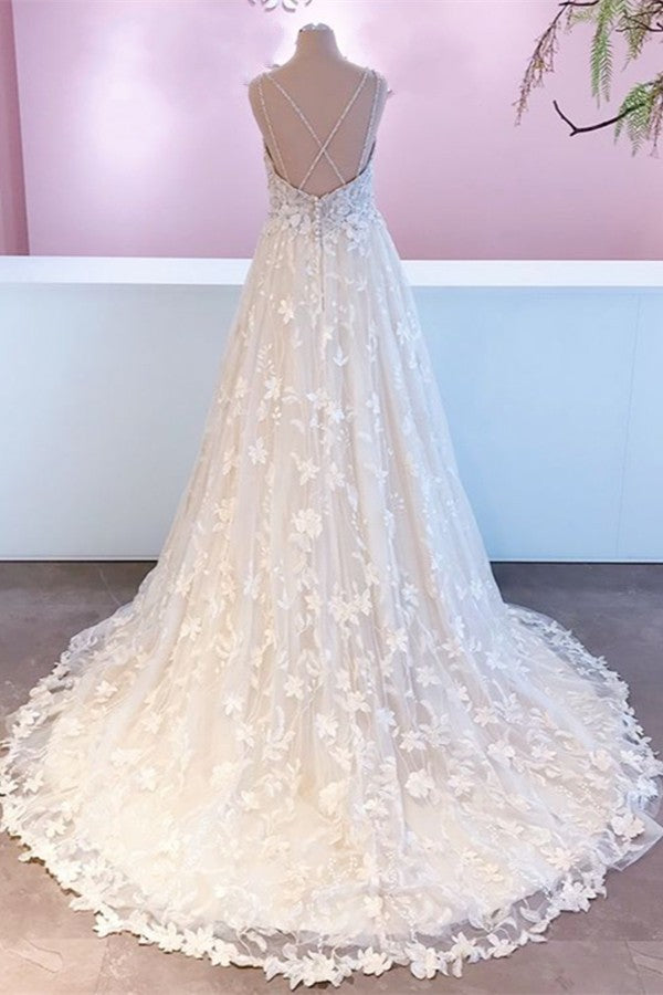 Romantic Sweetheart Wedding Dress With Appliques Lace Tulle